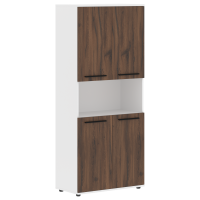 Шкаф высокий широкий EHCS 85.4 Дуб Денвер тёмный/Черный/Белый 852х430х1967 EDIS