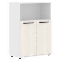 Шкаф средний широкий EMCS 85.3 Ясень Траун/Черный/Белый 852х430х1199 EDIS