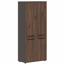 Шкаф высокий широкий EHCS 85.3 Дуб Денвер тёмный/Черный/Мокко 852х430х1967 EDIS