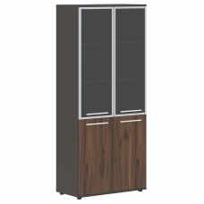 Шкаф высокий широкий EHCS 85.7 Дуб Денвер тёмный/Белый/Мокко 852х430х1967 EDIS