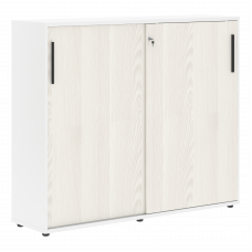 Шкаф средний с дверьми купе EMC 1643 Ясень Траун/Черный/Белый 1606х430х1355 EDIS