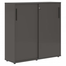 Шкаф средний с дверьми купе EMC 1343 Мокко/Черный/Мокко 1346х430х1355 EDIS