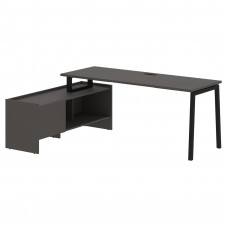 Стол с тумбой ELCT 19614 Мокко/Черный 1960х1400х750 EDIS