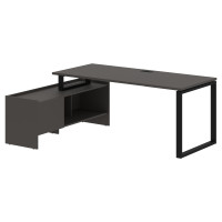 Стол с тумбой EQCT 19814 Мокко/Черный 1960х1400х750 EDIS