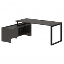 Стол с тумбой EQCT 19814 Мокко/Черный 1960х1400х750 EDIS