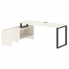 Стол с тумбой EQCT 19614 Ясень Траун/Мокко 1960х1400х750 EDIS