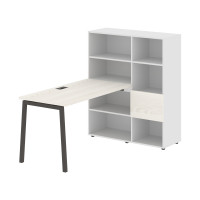 Стол-стеллаж ELRST 1113 Ясень Траун/Мокко/Белый 1790х1120х1355 ЭДИС (EDIS)