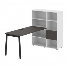 Стол-стеллаж ELRST 1115 Мокко/Черный/Белый 1990х1120х1355 EDIS