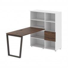 Стол-стеллаж EVRST 1113 Дуб Денвер тёмный/Мокко/Белый 1790х1120х1355 EDIS