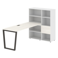 Стол-стеллаж EVRST 1117 Ясень Траун/Мокко/Белый 2190х1120х1355 EDIS