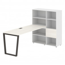 Стол-стеллаж EVRST 1117 Ясень Траун/Мокко/Белый 2190х1120х1355 EDIS