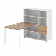 Стол-стеллаж EURST 1213 Дуб Денвер светлый/Белый/Белый 1790х1250х1355 EDIS