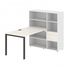 Стол-стеллаж EURST 1213 Ясень Траун/Мокко/Белый 1790х1250х1355 EDIS