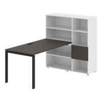 Стол-стеллаж EURST 1215 Мокко/Черный/Белый 1990х1250х1355 EDIS