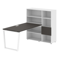 Стол-стеллаж EVRST 1215 Мокко/Белый/Белый 1990х1250х1355 EDIS