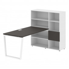 Стол-стеллаж EVRST 1215 Мокко/Белый/Белый 1990х1250х1355 EDIS