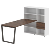 Стол-стеллаж EVRST 1217 Дуб Денвер тёмный/Мокко/Белый 2190х1250х1355 EDIS