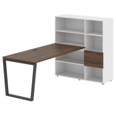 Стол-стеллаж EVRST 1217 Дуб Денвер тёмный/Мокко/Белый 2190х1250х1355 EDIS
