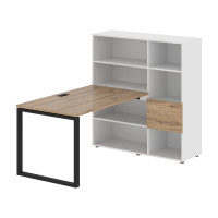 Стол-стеллаж EQRST 1213 Дуб Денвер светлый/Черный/Белый 1790х1250х1355 EDIS