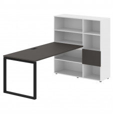 Стол-стеллаж EQRST 1217 Мокко/Черный/Белый 2190х1250х1355 EDIS