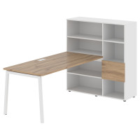 Стол-стеллаж ELRST 1217 Дуб Денвер светлый/Белый/Белый 2190х1250х1355 EDIS