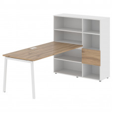 Стол-стеллаж ELRST 1217 Дуб Денвер светлый/Белый/Белый 2190х1250х1355 EDIS