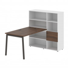 Стол-стеллаж ELRST 1213 Дуб Денвер тёмный/Мокко/Белый 1790х1250х1355 EDIS