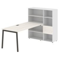 Стол-стеллаж ELRST 1217 Ясень Траун/Мокко/Белый 2190х1250х1355 EDIS