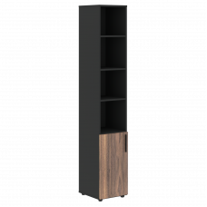 Шкаф высокий узкий VRHCS 40.5 Американский орех/Яшма черный 400х430х2253 VELION VENEER