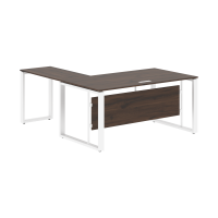 Стол руководителя угловой ECT 1619 Дуб Денвер темный/Белый 1600х1900х750 ENIO