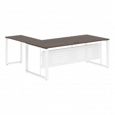 Стол руководителя ECT 2019M Дуб Денвер темный/Белый 2000х1900х750 ENIO