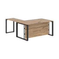 Стол руководителя ECT 1619H Дуб Денвер светлый/Антрацит 1600х1900х750 ENIO