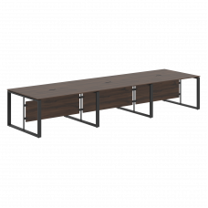 Стол для заседаний ECT 4212 Дуб Денвер темный/Антрацит 4200х1200х750 ENIO