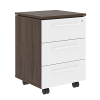 Тумба мобильная MMC-3D.A Белый/Дуб Денвер темный 465х450х652 MORIS TREND