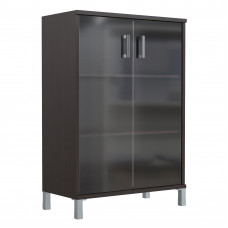 Шкаф средний со стеклянными дверьми B 420.8 Венге Магия 900х450х1286 BORN