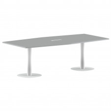 Конференц стол ПРГ-4 Металлик/Белый 2400х1200х750