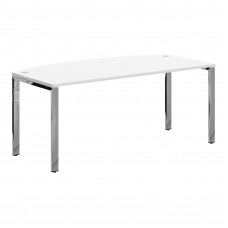 Стол руководителя XGET 189.1 Белый/Нержавеющая сталь 1800х914х750 XTEN GLOSS