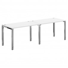 Стол 2-х местный XGWST 2470.1 Белый/Нержавеющая сталь 2400х700х750 XTEN GLOSS