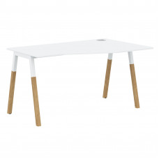 Стол FCT 1367(R) Белый Премиум/Белый-Бук 1380х900(670)х733 FORTA