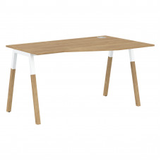 Стол FCT 1367(R) Дуб Гамильтон/Белый-Бук 1380х900(670)х733 FORTA