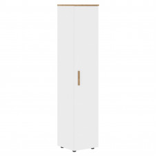 Шкаф колонка с глухой дверью и топом FHC 40.1 Белый премиум/Дуб Гамильтон 404х429х1983 FORTA