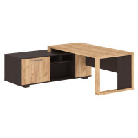 Стол руководителя с тумбой ACT 2118(L) Дуб Бофорд/Венге Магия 2100х1800х750 ALTO