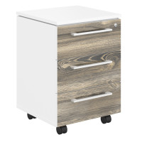 Тумба мобильная MMC-3D.A Дуб Базель/Белый 465х450х652 MORRIS