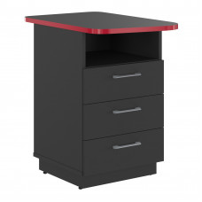 Тумба приставная с цоколем SFLC-3D.2A Антрацит/Красный 467х735х745 SKILLL