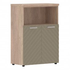 Шкаф с глухими малыми дверьми и топом TLMC 85.3 Капучино/Дуб Каньон Z 856х450х1203 TORR LUX