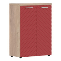 Шкаф с глухими средними дверьми и топом TLMC 85.1 Красный/Дуб Каньон Z 856х450х1203 TORR LUX