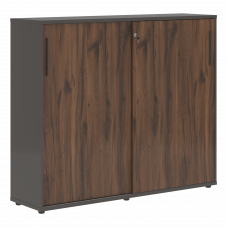 Шкаф средний с дверьми купе EMC 1643 Дуб Денвер темный/Мокко/Мокко 1606х430х1355 EDIS