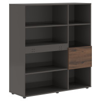 Стеллаж EHC 1245 Дуб Денвер темный/Мокко 1250х430х1355 EDIS