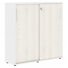 Шкаф средний с дверьми купе EMC 1343 Ясень Траун/Белый/Белый 1346х430х1355 EDIS