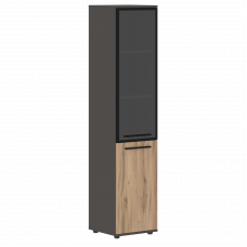 Шкаф высокий узкий EHCS 42.7(L) Дуб Денвер светлый/Черный/Мокко 426х430х1967 EDIS